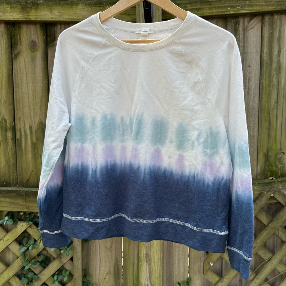 Beachlunchlounge Tie Dye Sweatshirt Top White Blue Purple Size Medium